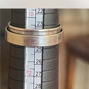 Men's Size 11 Silver Stainless Steel Spinning Fidget Ring